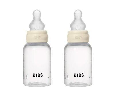 2 Biberon Plastica BIBS Silicone Ivory 150ml