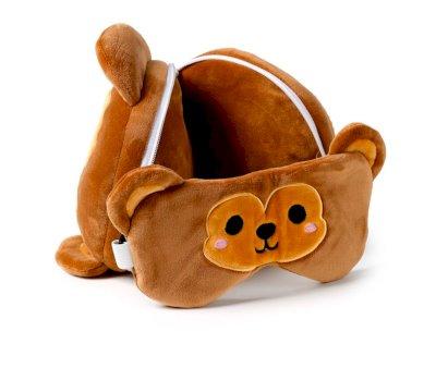 Almohada de Viaje con Antifaz Relaxeazzz Mono Adoramals