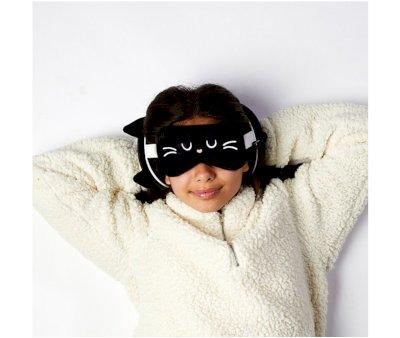 Coussin de Voyage avec Masque Relaxeazzz Feline Fine Cat