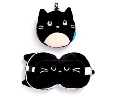 Coussin de Voyage avec Masque Relaxeazzz Feline Fine Cat