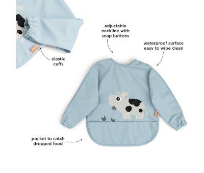 Babete com mangas Personalizvel Tiny 
Farm Blue -  6 a 18 m