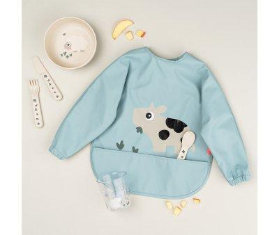 Babete com mangas Personalizvel Tiny 
Farm Blue -  6 a 18 m