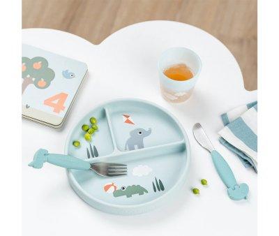 Plato con Compartimentos Stick&Stay Playground Blue
