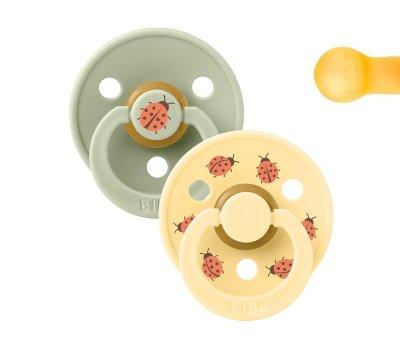 2 Succhietti BIBS Studio Colour Round Ladybug Sage Mix