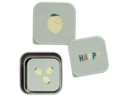 Set 3 Snackbox Acciaio Happy Fruits Lemon
