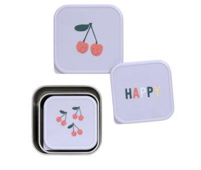 3 Cajitas Almuerzo Acero Happy Fruits Cherry