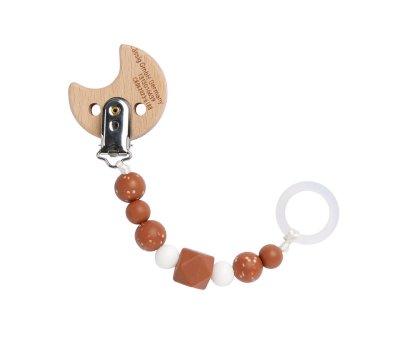 Attache-sucette Lune Little Universe Rust
