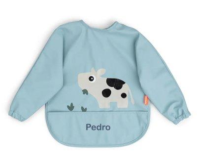 Babete com mangas Personalizvel Tiny 
Farm Blue -  6 a 18 m