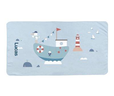 Toalla Playa Microfibra Fishing Boat Personalizable