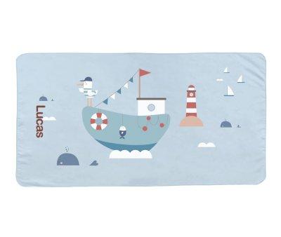 Toalla Playa Microfibra Fishing Boat Personalizable