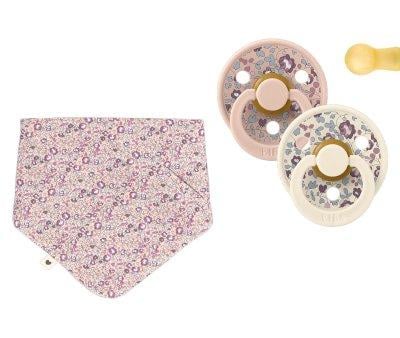 Pack 2 Succhietti BIBS Colour Round + 1 Bandana Liberty Eloise Blush Mix