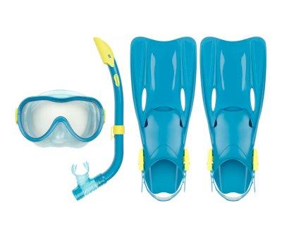 Kit de plonge 88EG Waimea, Masque, Palmes et Tuba Bleu, Pointure 35-38
