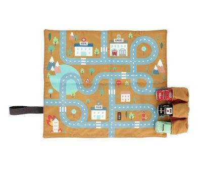 Juego Mantel con Circuito Mostaza + 3 Coches