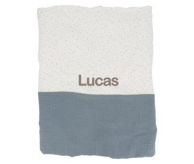 Coperta Personalizzabile Vellutata Rainbow Dots Blu