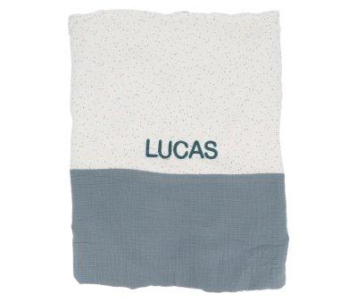 Coperta Personalizzabile Vellutata Rainbow Dots Blu