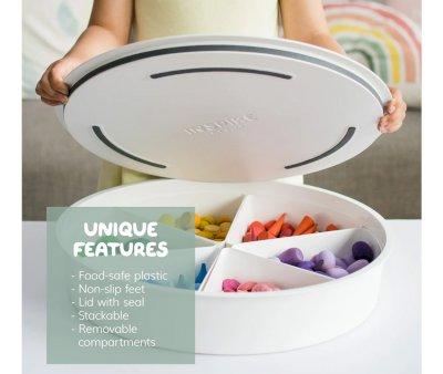 Bandeja sensorial PlayTray com compartimentos e tampa removveis