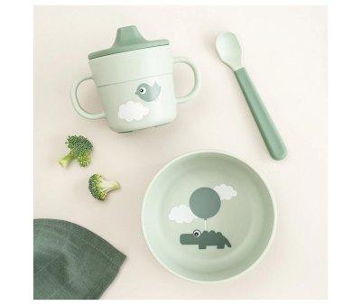 Set Primera Vajilla Foodie Happy Clouds Verde