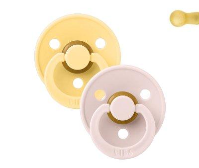 2 Succhietti BIBS Colour Round Pale Butter/Petal