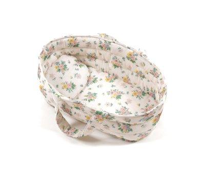 Capazo y Almohada Pink Spring de mile & Ida para Muecos