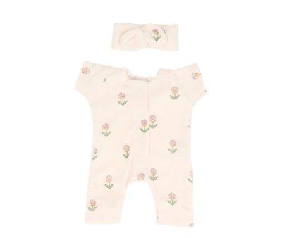 Conjunto Mono y Gorrito Lili Fleurs Douces mile & Ida para Mueco Soft