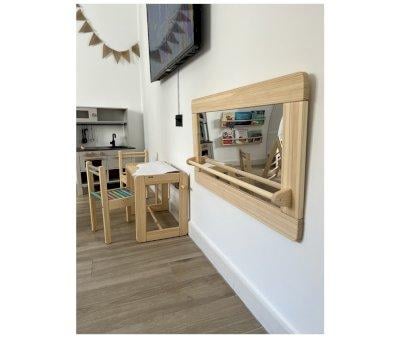 Specchio Montessori Piccolo con Barra in Legno