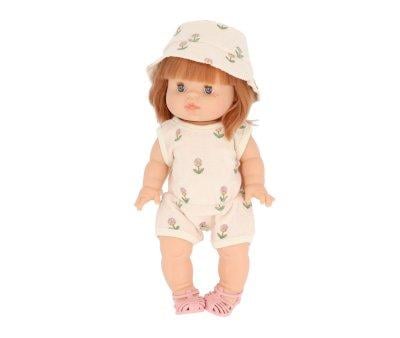 Mueco Gordis Capucine con Mono y Sombrero Fleurs Douces mile & Ida