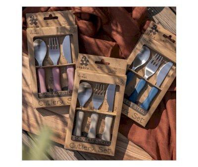 Set 3 Cubiertos Silicona Fanto Nordic Blue