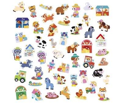 50 Pegatinas Animales de Granja Grandes