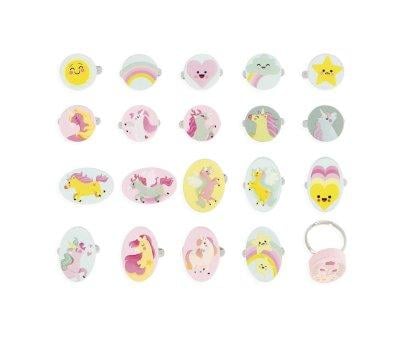 20 Anillos Ajustables de Unicornio