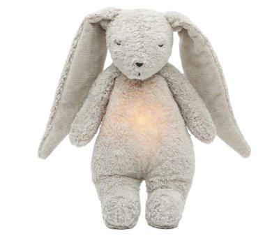 Peluche Luz-Sonido Conejo Orgnico Moonie 2.0 Gray Personalizable