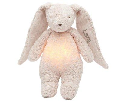 Peluche Luz-Sonido Conejo Orgnico Moonie 2.0 Rose Personalizable