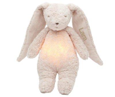 Peluche Luz-Sonido Conejo Orgnico Moonie 2.0 Rose Personalizable