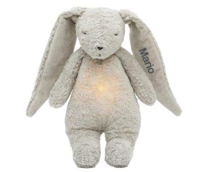 Peluche Luz-Sonido Conejo Orgnico Moonie 2.0 Gray Personalizable