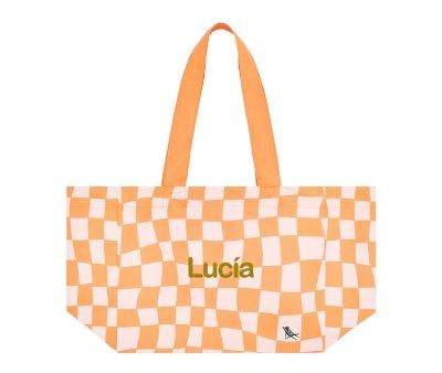 Bolsa de praia Check Orange personalizvel