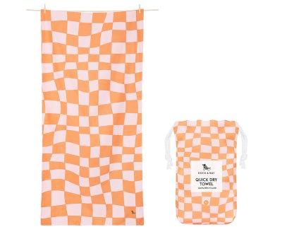 Toalha Praia Microfibra XL Summer Check Laranja Personalizvel