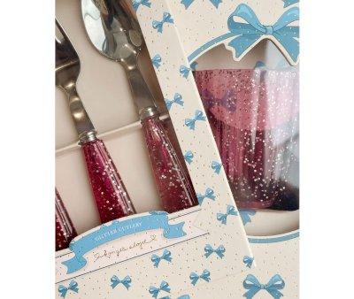 Pack Cubiertos Glitter Sparkling Sangria