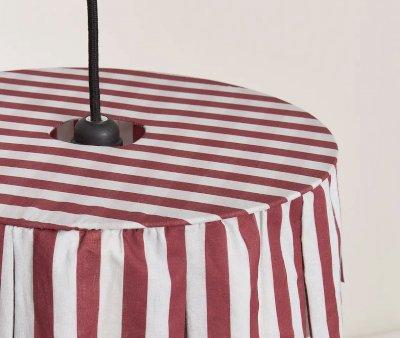 Pantalla de Lino Lmpara de Techo Vibes Maroon Stripes