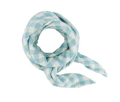 Mussola M Bianca Vichy Ecru Bleu