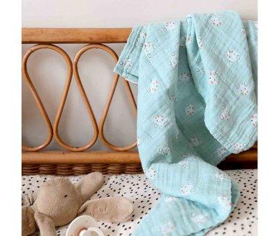 Mussola L Bianca Teddy Blush Blue