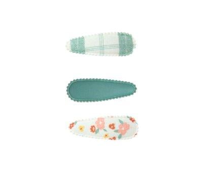 3 Clip para Pelo Cottage Snap Fern Plaid + Sunset Meadow