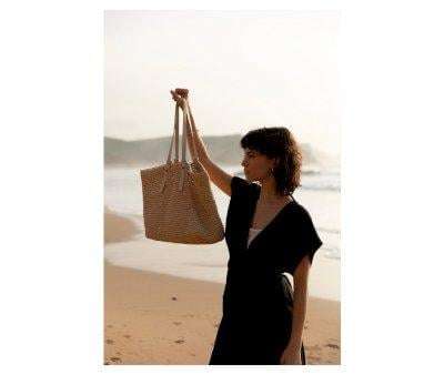 Bolso Shopper Kami Straw Stone