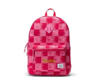 Zaino Herschel Heritage Youth New Check Yourself Raspberry Personalizzabile