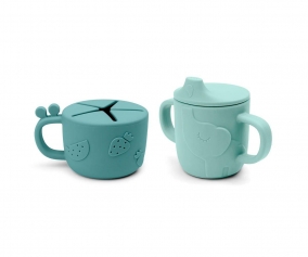 Peekaboo Learning Cup and Snack Dispenser Deer Friends Blue