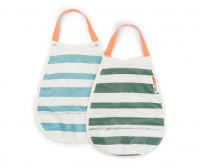 2 Bibs Pull-Over Stripes Blue/Green
