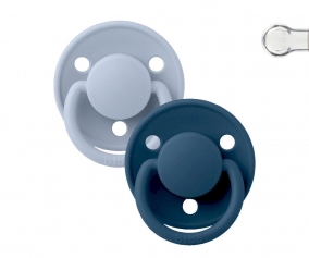 2 Chupetas BIBS de silicone De Lux Dusty Blue/Steel Blue