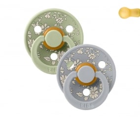 2 BIBS Colour Pacifiers Round Liberty Capel Sage Mix