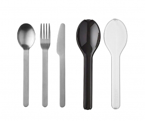 3 Personalised Cutlery Sets with Nordic Black Case