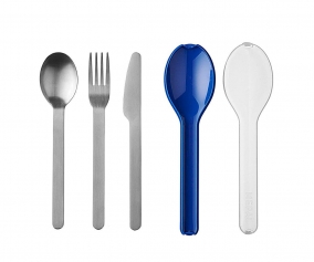3 Personalised Cutlery with Vivid Blue Case