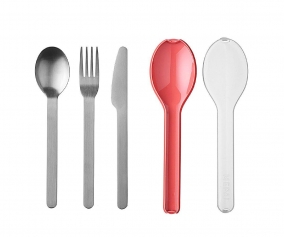 3 Personalised Cutlery Sets with Vivid Mauve Case
