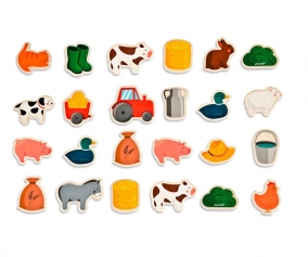Aimants en forme d'animaux de ferme, 24 pices
